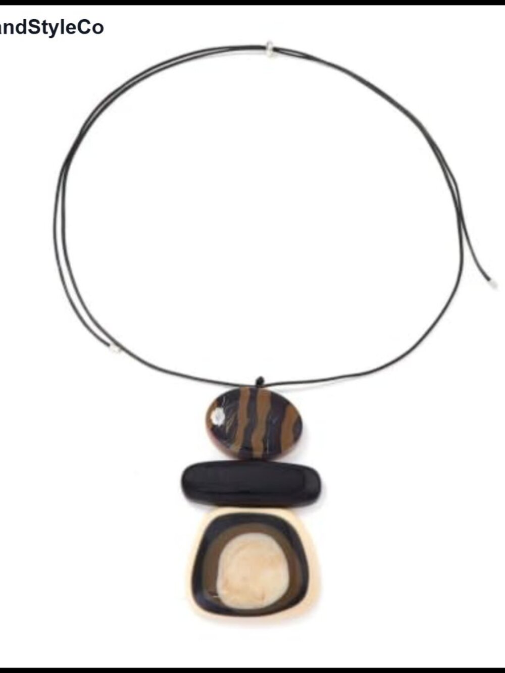 Oversized Abstract Geometric Pendant Necklace Long Adjustable Cord Sweater Chain